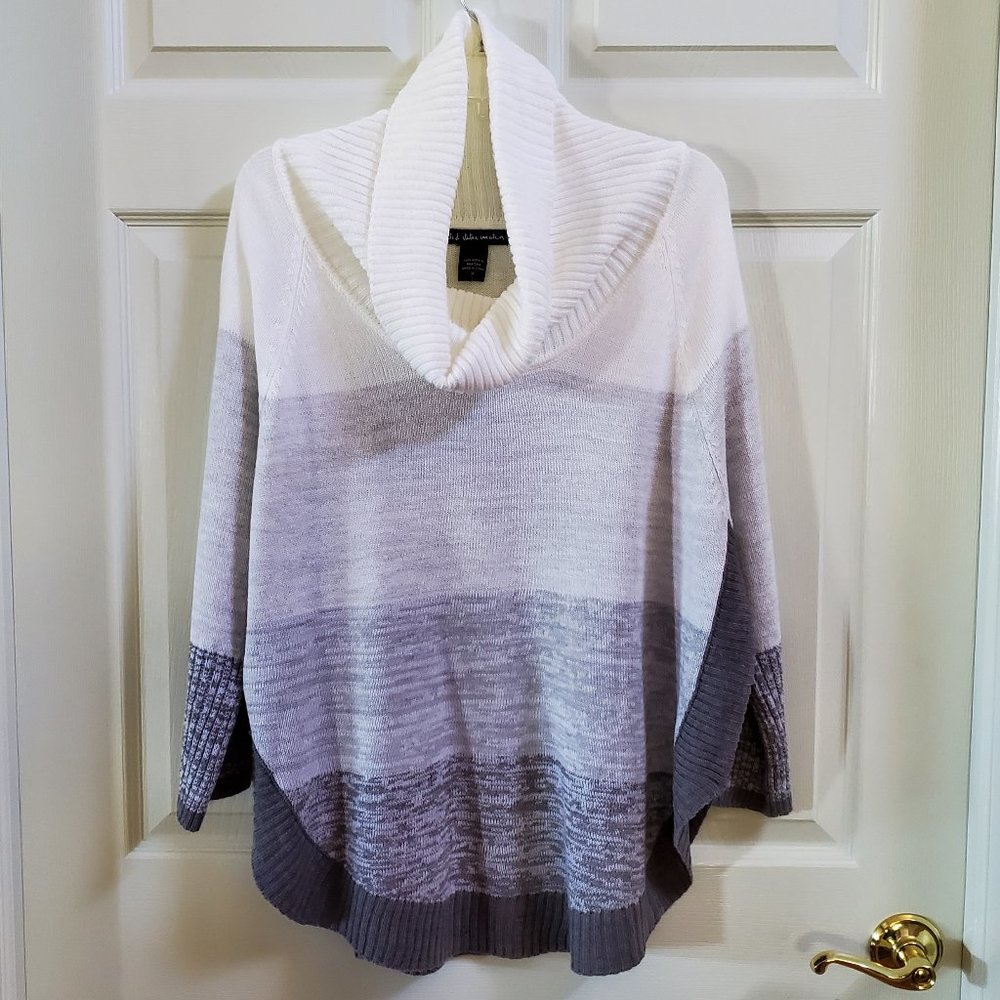 United States Sweaters Gray and White Cowl Neck Sweater NWOT